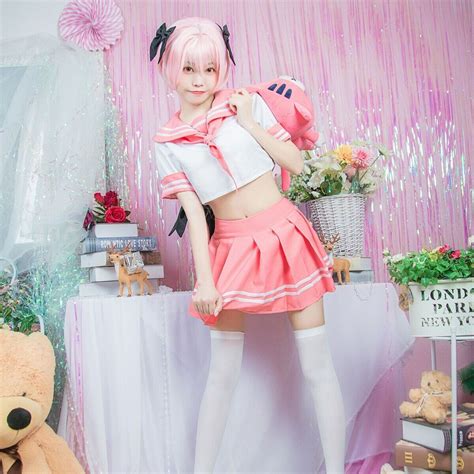 Anime School Uniform Astolfo Cosplay Costume Sailor Suit Girl ...