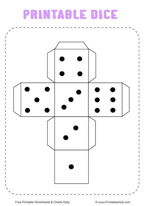 Free Printable Dice Template [PDF] (Blank and With Dots) - Printables Hub