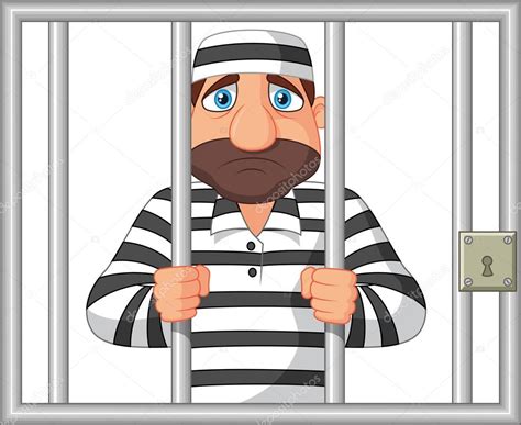 Cartoon Prisoner behind bar Stock Vector Image by ©tigatelu #65407099