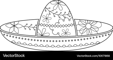 Sombrero coloring Royalty Free Vector Image - VectorStock