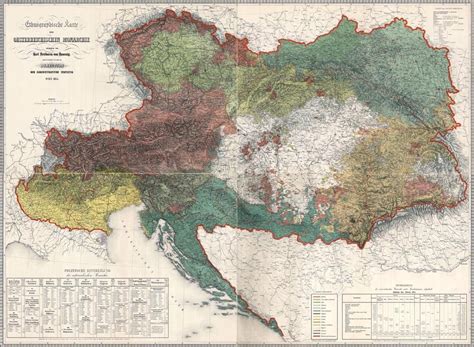 Beautiful Antique Map of Austrian Empire, 1855, Habsburg Rare Map, Huge ...