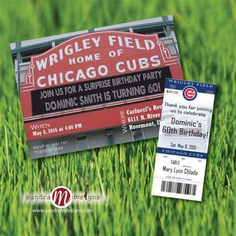 Wrigley Field Chicago Cubs Marquee Invite Chicago Cubs Ticket | Etsy ...