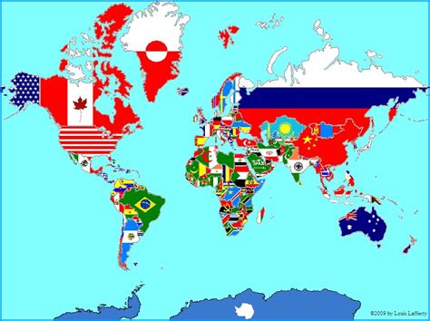 Map Of The World Labeled With Flags