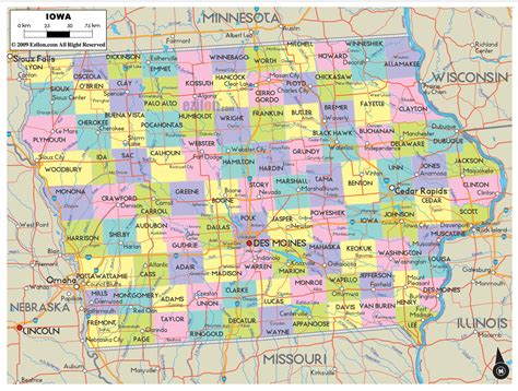 Iowa County Map Printable