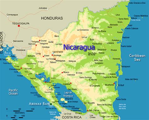 Map of Nicaragua - TravelsMaps.Com