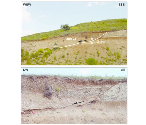 (a) A normal fault, Fault-23, having a listric profile in the ...