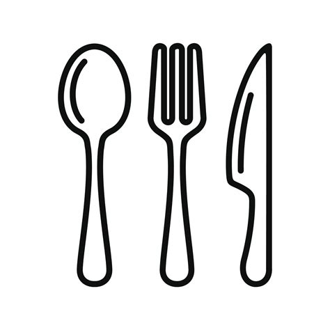 Spoon, fork, knife, icon isolated on white background 23642803 Vector ...