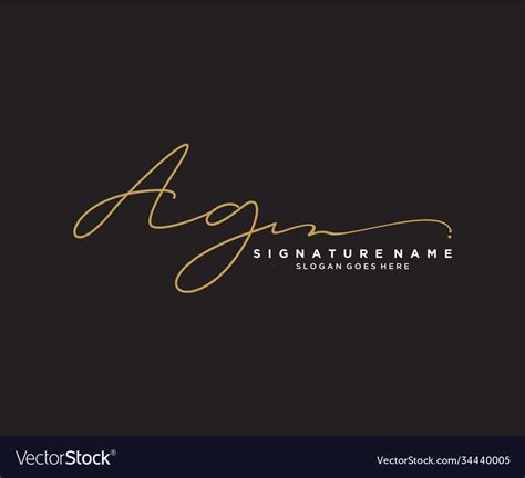 Letter ag signature logo template Royalty Free Vector Image