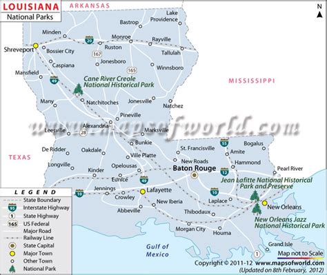 State Parks Louisiana Map - Blank Map Of North America