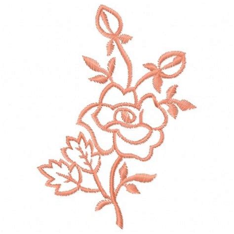 Free Pink Rose Outline Embroidery Design | AnnTheGran.com | Rose ...