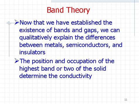 Band Theory The other approach to band theory