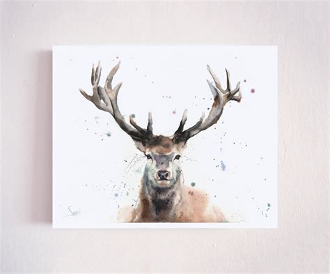 Elk Watercolor Painting Portrait Art Print by Eric Sweet | Etsy