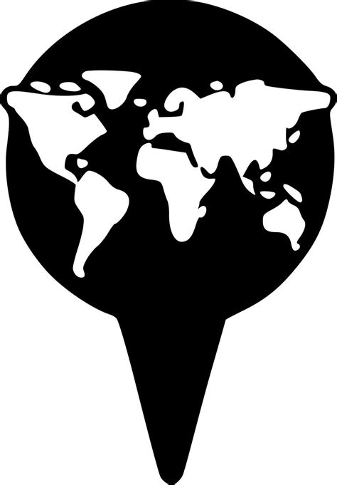 Map Pin, Black and White Vector illustration 24161816 Vector Art at ...