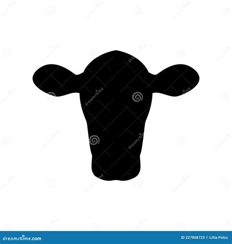 Cow Head Silhouette. Black and White Stock Vector - Illustration of ...