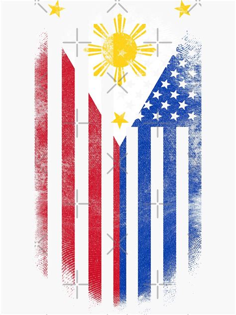 "Filipino American Flag Philippines and USA Design" Sticker by ...