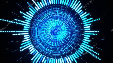 Futuristic Cyber technology abstract background with dotted circle HUD ...