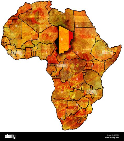 chad flag on africa map Stock Photo - Alamy