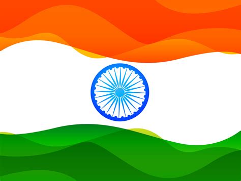 indian flag made in simple wave style with tricolor 456312 Vector Art ...