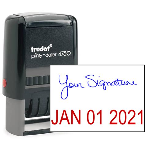 Signature Date Custom Rubber Stamp - Date Bottom