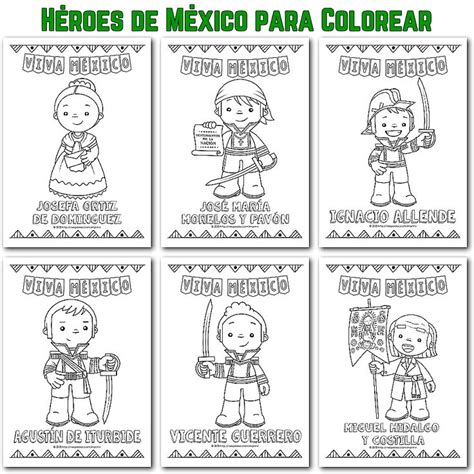 Héroes de la Independencia de México para Colorear. Personajes del Mes ...