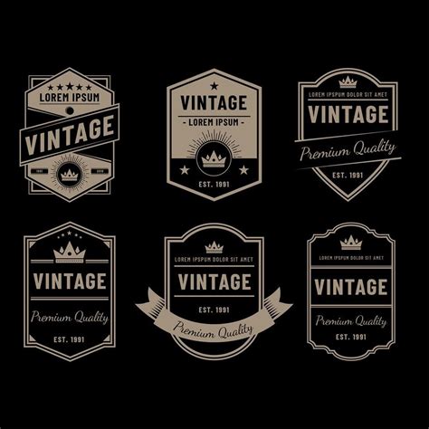 Download Vintage Labels Black Vector