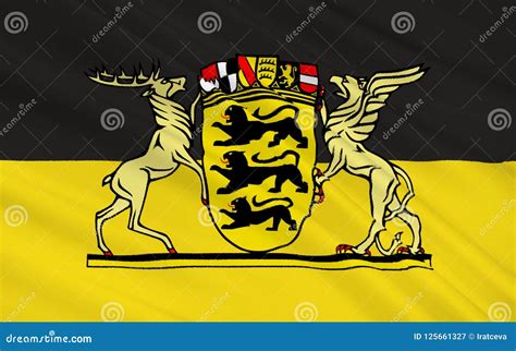 Flag of Baden-Wurttemberg - the Land of Germany Stock Illustration ...