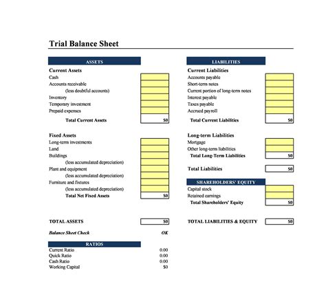 Balance Sheet Sample | Free Word Templates