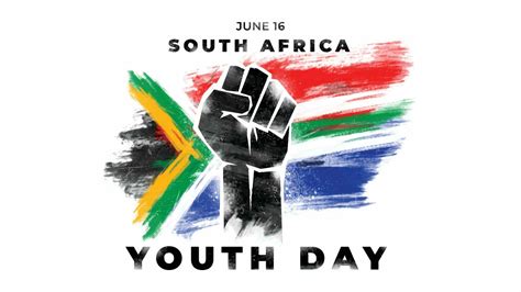 South Africa Youth Day, 16 june celebration with flag the brush paint ...