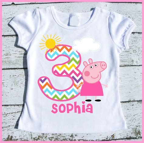 Custom Personalized Peppa Pig Birthday tee shirt | Peppa pig birthday ...