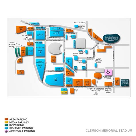 Clemson Memorial Stadium Parking - Clemson Memorial Stadium Parking Map ...