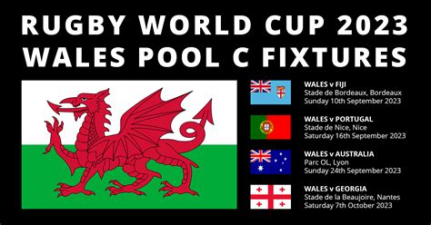 Wales Rugby World Cup 2023 Fixtures