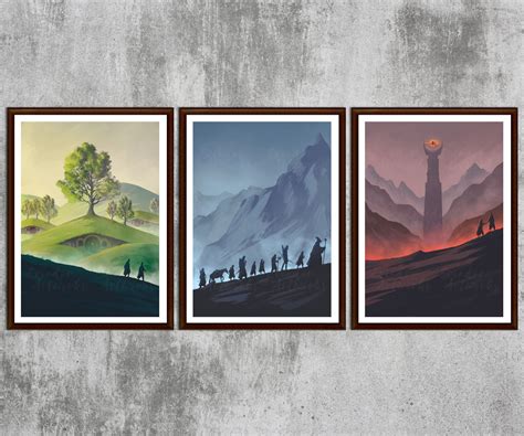 Lord of the Rings Poster Set Minimalist Hobbiton Caradhras - Etsy UK