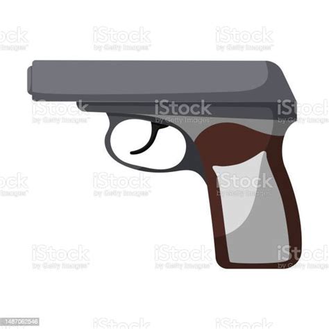 Cartoon Vector Pistol On White Background Stock Illustration - Download ...