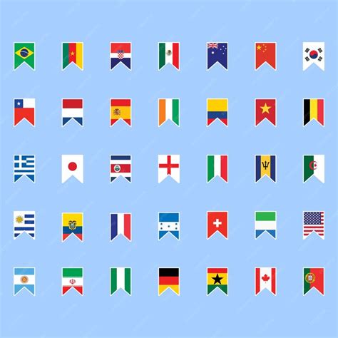 Premium Vector | Vector world flags icon collection