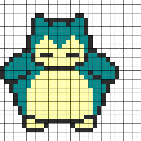 Pokemon Pixel Art Grid Snorlax - Pixel Art Grid Gallery