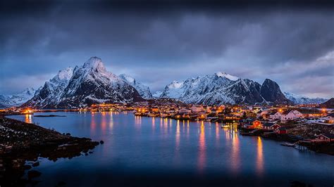 HD wallpaper: The Magic Islands Of Lofoten Norway Europe Winter Morning ...