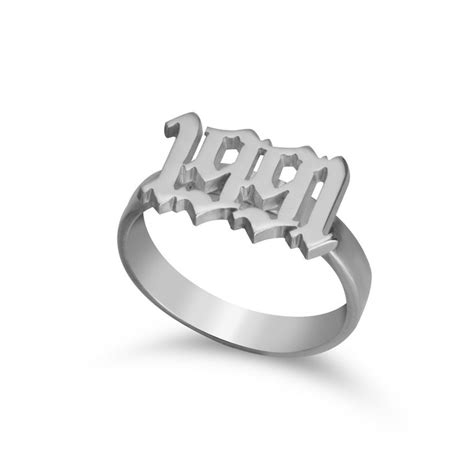 Old English Year Ring - Personalized rings