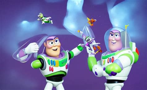 buzz lightyear eating kefir with a plastic bag full of | Stable ...