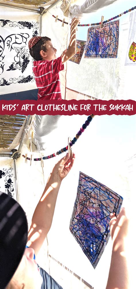 Hanging Kids Sukkah Decorations on a DIY Chain