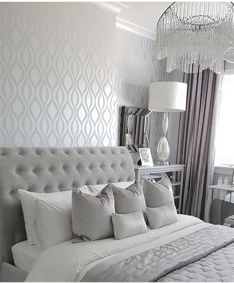 Pin by Elly on Home improvement | Silver bedroom, Silver bedroom decor ...