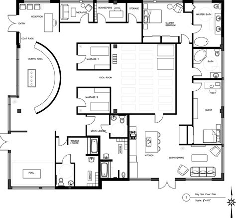 Day Spa/Residential Floor Plan :: Behance