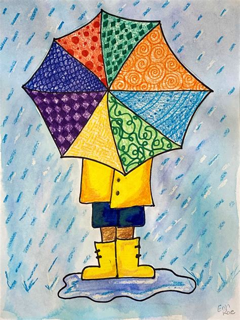 Umbrella Rain Drawing