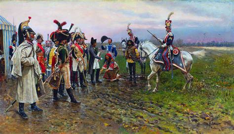 Napoleon decorates general Tadeusza Tyszkiewicza at the battle of ...