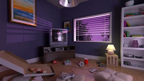 ArtStation - 80s Bedroom Interior