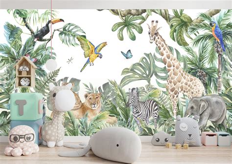 Safari Nursery Wallpaper/Wallpaper For Nursery/Safari | Etsy