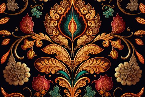 Ethnic floral seamless pattern colorful background. Abstract ...