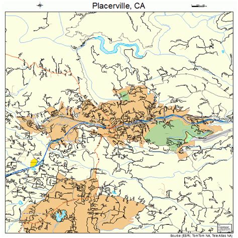 Placerville California Street Map 0657540