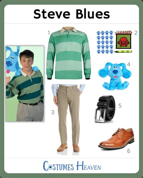 Steve Blue's Clues Costume For Cosplay & Halloween 2024