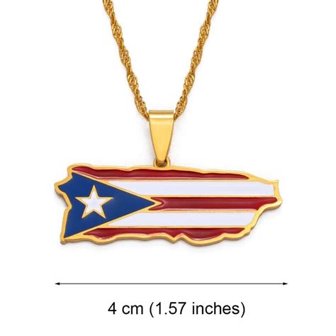 18K Gold-plated Puerto Rico Flag Necklace / Charmed Jewelry - Etsy