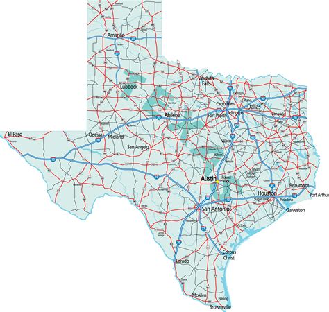 Texas Map - Guide of the World